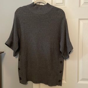 LOFT-Soft gray sweater, great for layering, Medium, tunic style, 3/4 sleeves